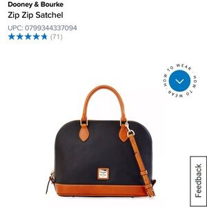 Dooney & Bourke Black and Brown Satchel